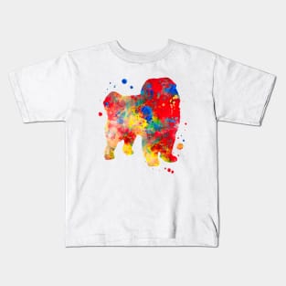 Colorful Chow Chow Dog Watercolor Painting Kids T-Shirt